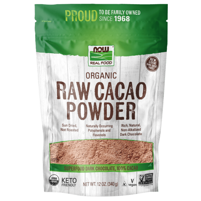 NOW Foods Cacao Powder, Raw & Organic - 12 oz.