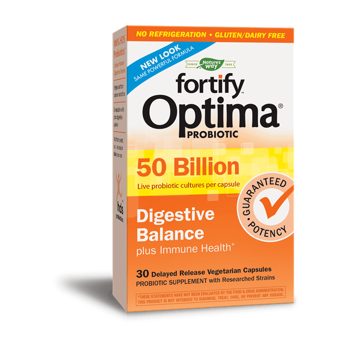 Nature's Way Fortify™ Optima® Digestive Balance 50 Billion Probiotic, 30 Vegetarian Capsules