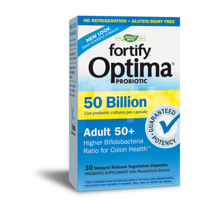 Nature's Way Fortify™ Optima® Adult 50+, 50 Billion Probiotic, 30 Vegetarian Capsules