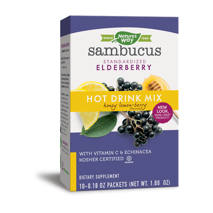 Nature's Way Sambucus Honey Lemon-Berry Hot Drink Mix, 10 Packets