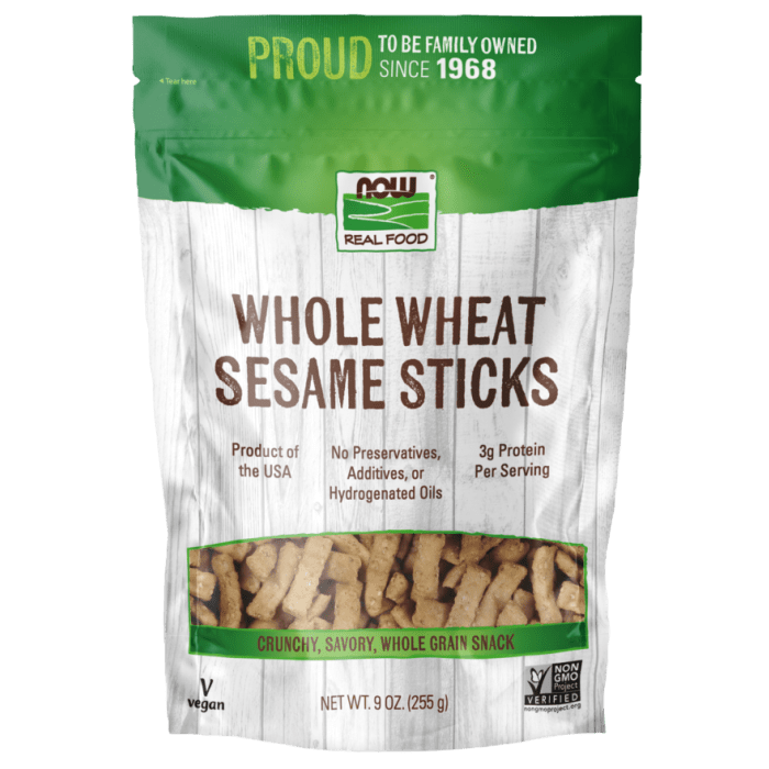 NOW Foods Whole Wheat Sesame Sticks - 9 oz