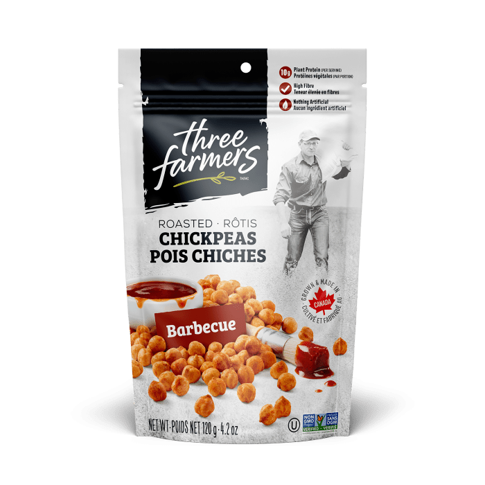 Three Farmers Barbecue Roasted Chickpeas, 4.2oz.