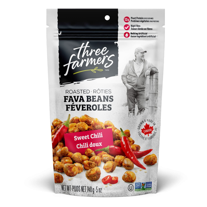 Three Farmers Roasted Fava Beans Sweet Chili, 5oz.