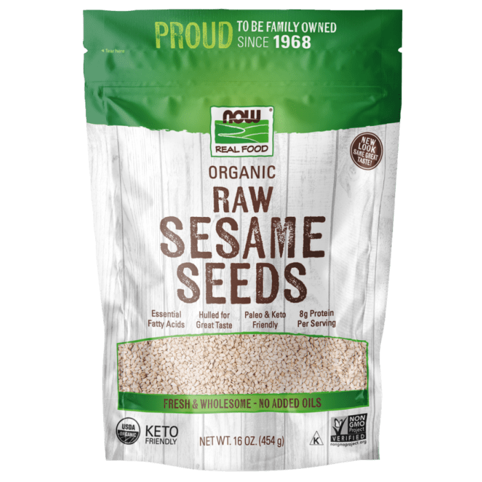 NOW Foods Sesame Seeds, Organic & Raw - 16 oz.