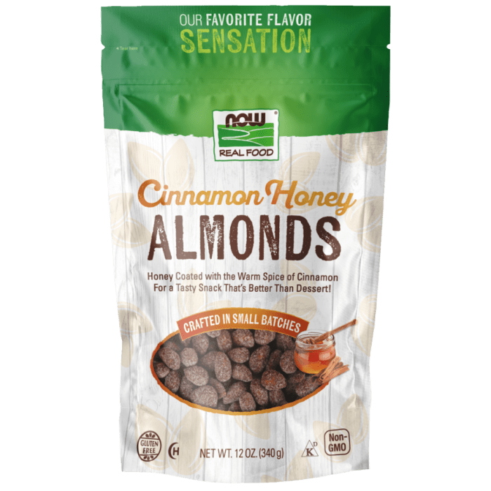 NOW Foods Almonds, Cinnamon Honey - 12 oz.