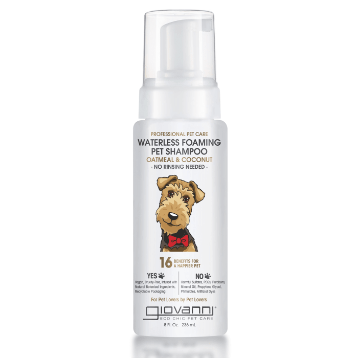 Giovanni Professional Pet Care Waterless Foaming Pet Shampoo Oatmeal & Coconut, 8oz.