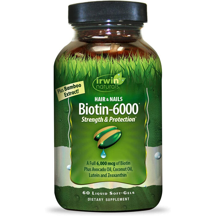 Irwin Naturals Biotin-6000, 60 Softgels