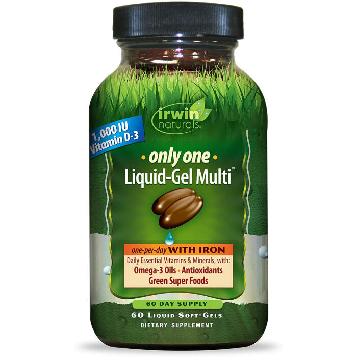 Irwin Naturals Only One Liquid-Gel Multi With Iron, 60 sg.