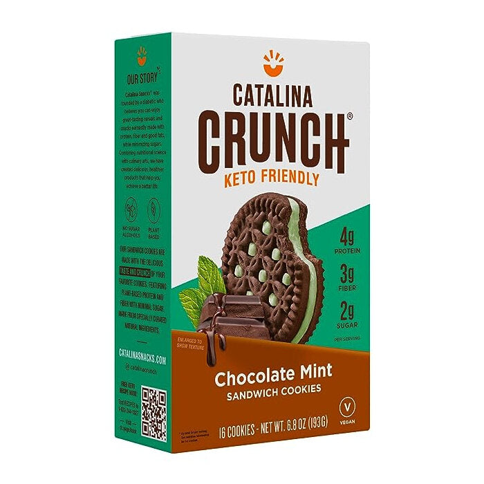 Catalina Crunch Keto Sandwich Cookies, Chocolate Mint, 6.8 oz.