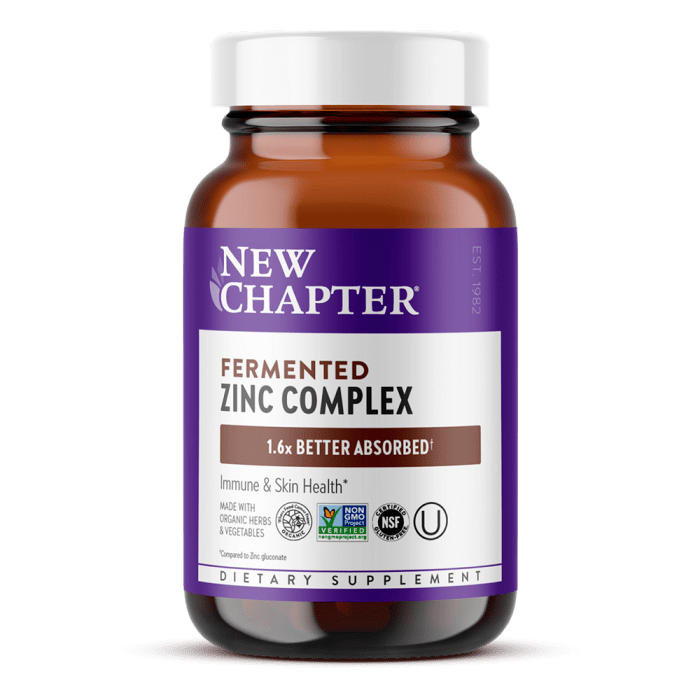 New Chapter Zinc Food Complex, 60 Count