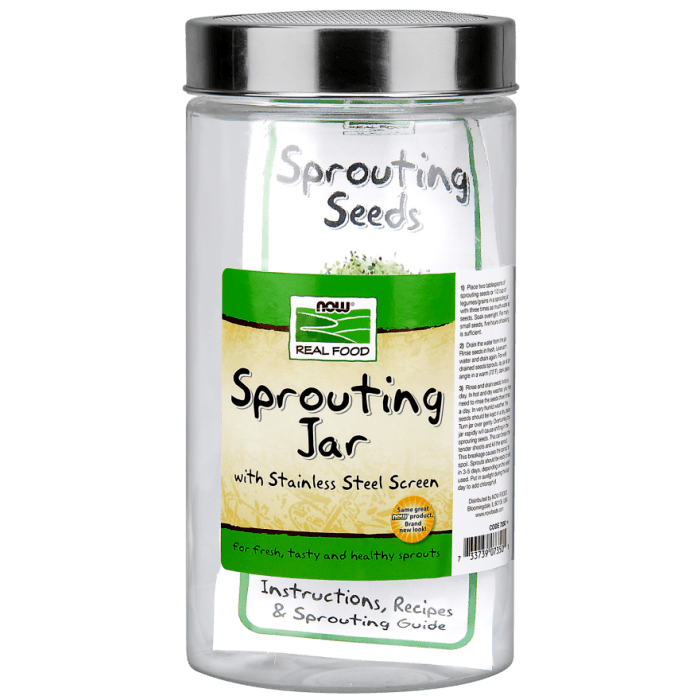 NOW Foods Sprouting Jar - 1/2 Gallon - Case of 6 Jars