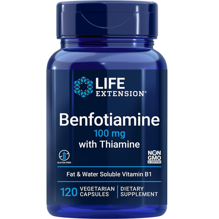 Life Extension Benfotiamine 100 mg with Thiamine, 120 count