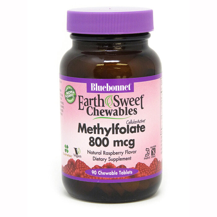 Bluebonnet Methylfolate 800 mcg, 90 Chewable Tablets