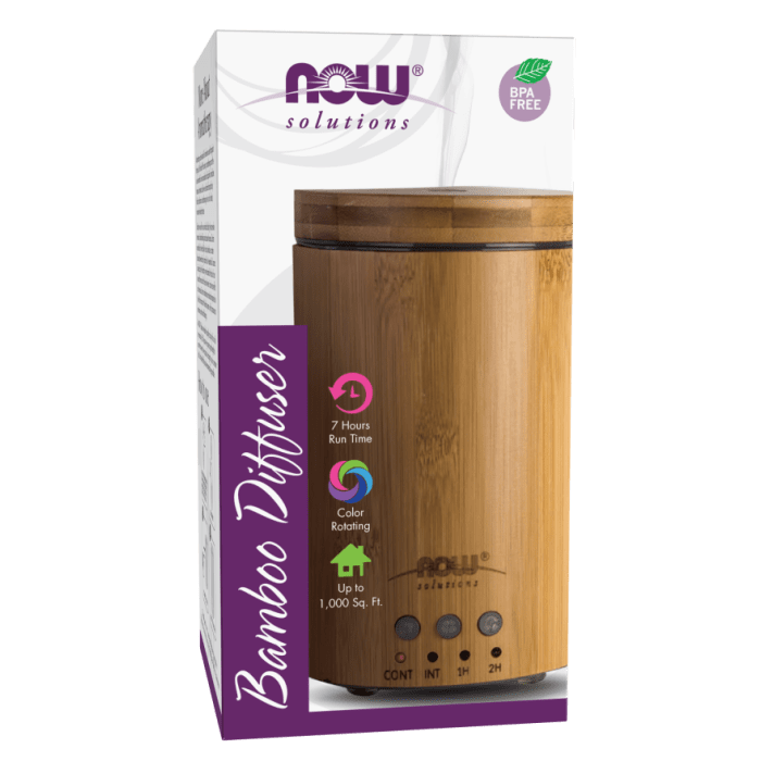 NOW Foods Ultrasonic Real Bamboo Essential Oil Diffuser