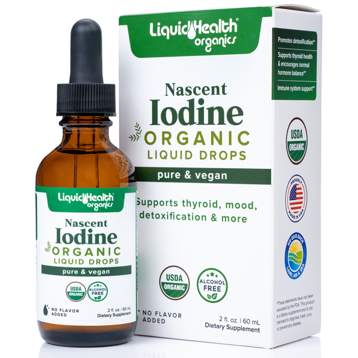 Liquid Health Nascent Iodine Organic Drops Pure & Vegan, 2oz.