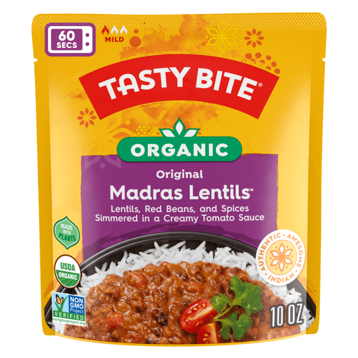 Tasty Bite Organic Mild Original Madras Lentils, 10 oz.