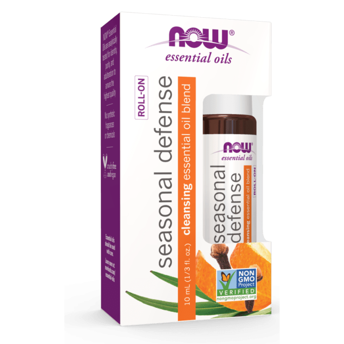 NOW Foods Seasonal Defense Essential Oil Blend Roll-On - 10 mL