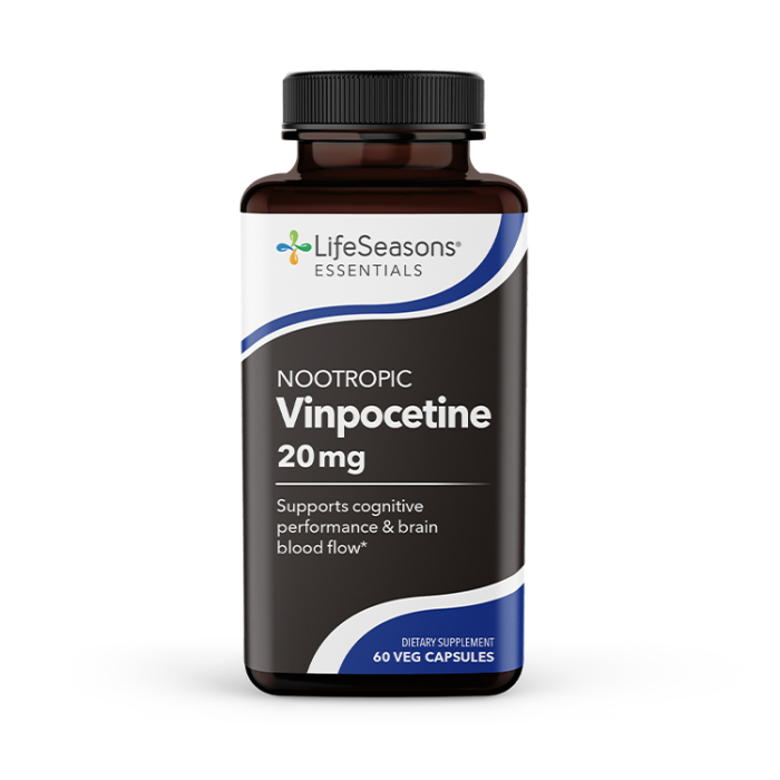 LifeSeasons Nootropic Vinpocetine 20 mg, 60 Veg Capsules