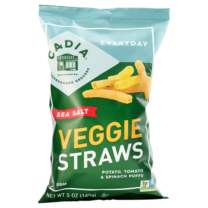 Cadia Everyday Veggie Straws Sea Salt, 5oz.