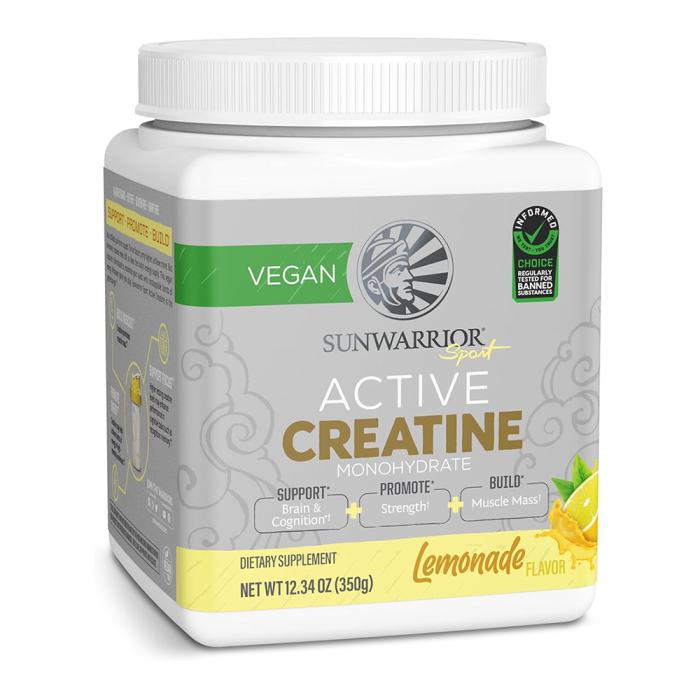 Sunwarrior Active Creatine Monohydrate Powder Lemonade, 12.34oz.