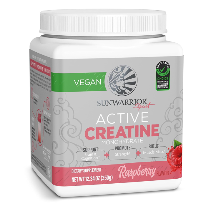 Sunwarrior Active Creatine Monohydrate Powder Raspberry, 12.34oz.