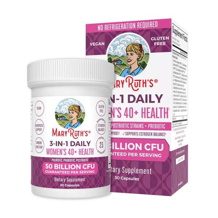 Mary Ruth's 3-in-1 Women's 40+ Daily Health Probiotic, 30 Capsules