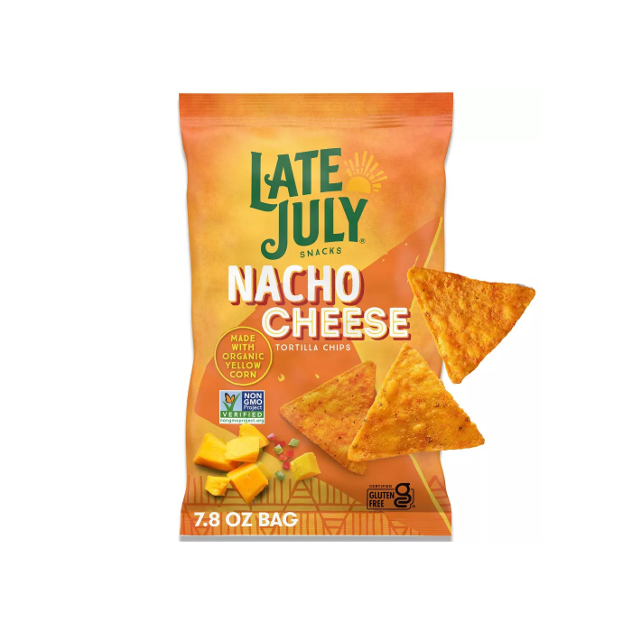 Late July Snacks Nacho Cheese Tortilla Chips, 7.8oz