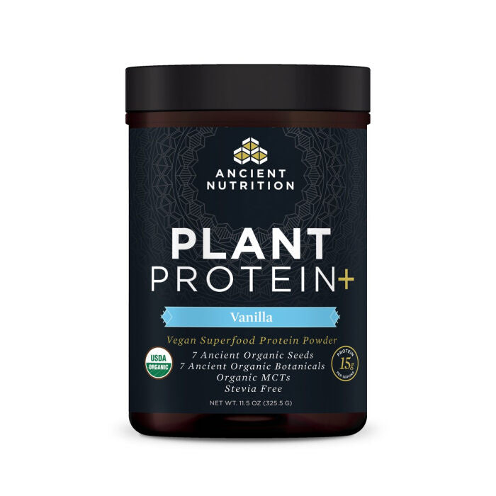 Ancient Nutrition Plant Protein+ Powder, Vanilla, 11.5 oz.