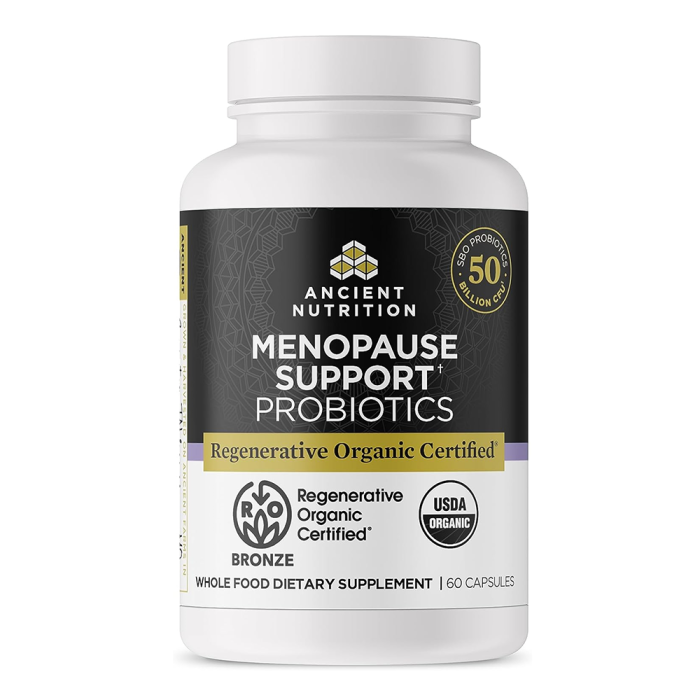 Ancient Nutrition Regenerative Organic Certified Probiotics Menopause Support 50B, 60 Capsules