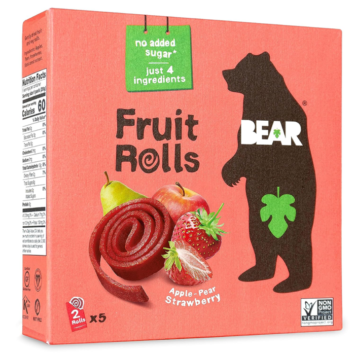 Bear Strawberry Fruit Rolls, 3.5oz.