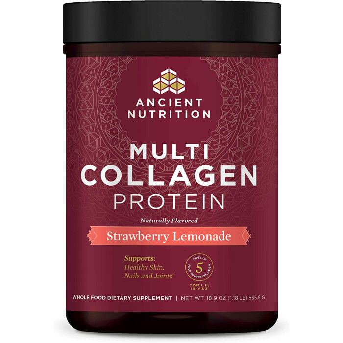 Ancient Nutrition Multi Collagen Protein, Strawberry Lemonade Flavor, 18.9 oz.