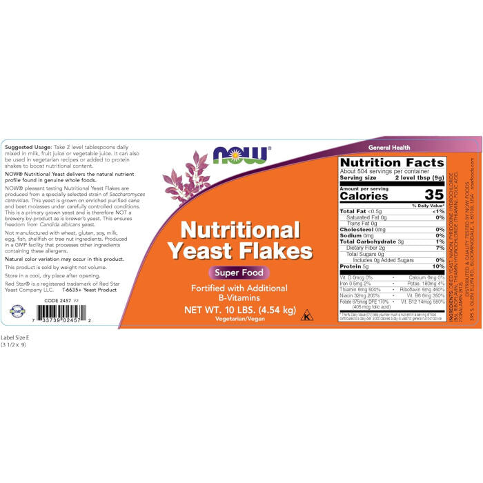 NOW Foods Nutritional Yeast Flakes - 10 lbs.