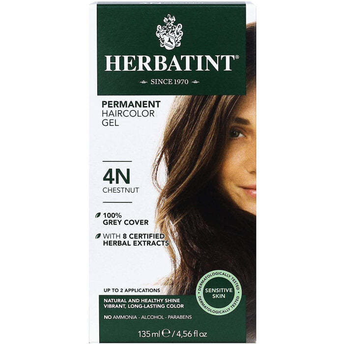 Herbatint Permanent Hair Color Gel, 4N Chestnut, 4.56 fl. oz.