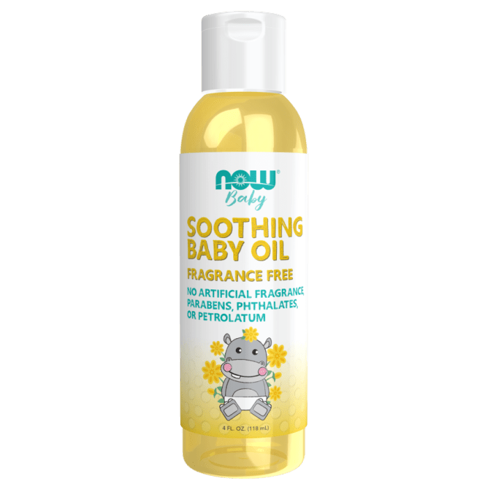 NOW Foods Soothing Baby Oil, Fragrance Free - 4 fl. oz.