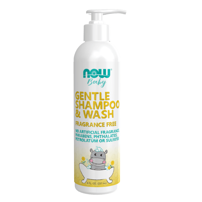 NOW Foods Gentle Baby Shampoo & Wash, Fragrance Free - 8 fl. oz.