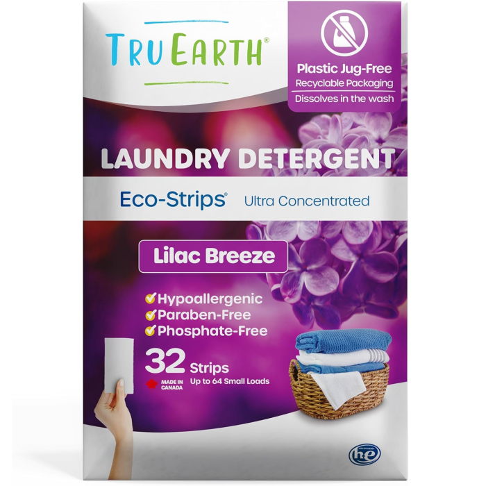 Tru Earth Eco-strips Laundry Detergent Lilac Breeze, 32 Strips