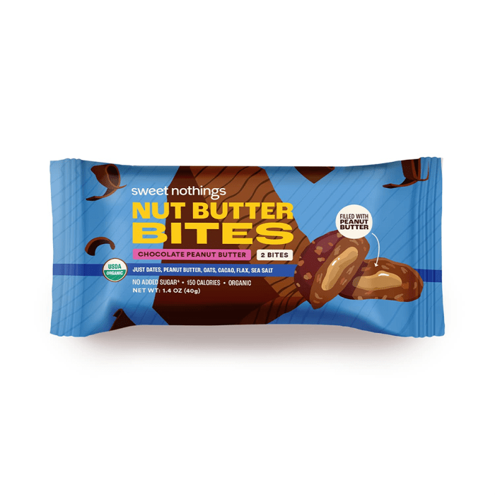 Sweet Nothings Superfood Nut Butter Bites, Chocolate & Peanut Butter, 1.4oz.