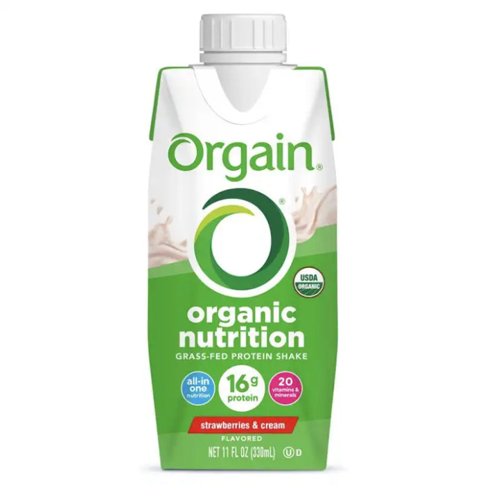 Orgain Organic Nutrition Protein Shake Strawberries & Cream, 11oz.