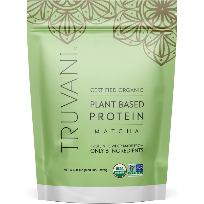 Truvani Organic Plant Based Protein Powder Matcha, 11oz.