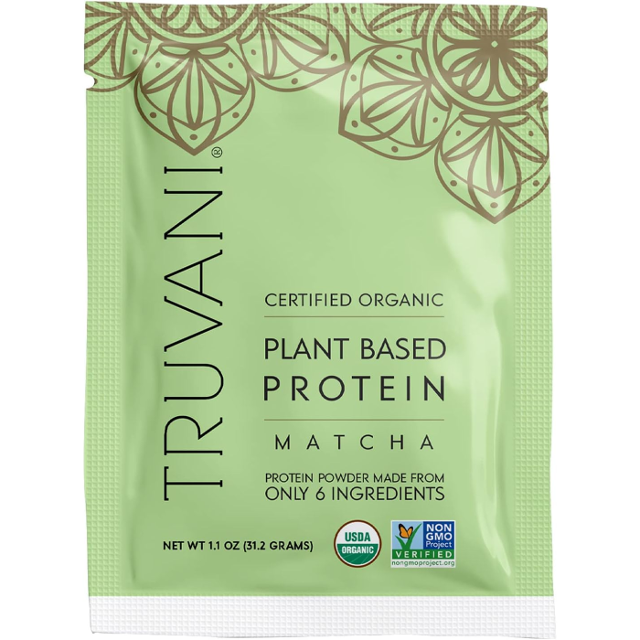 Truvani Organic Plant Based Protein Powder Matcha, 1.1oz.