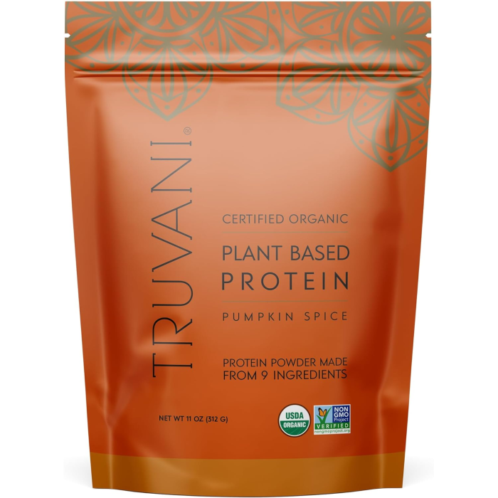 Truvani Organic Vegan Protein Powder Pumpkin Spice, 11oz.