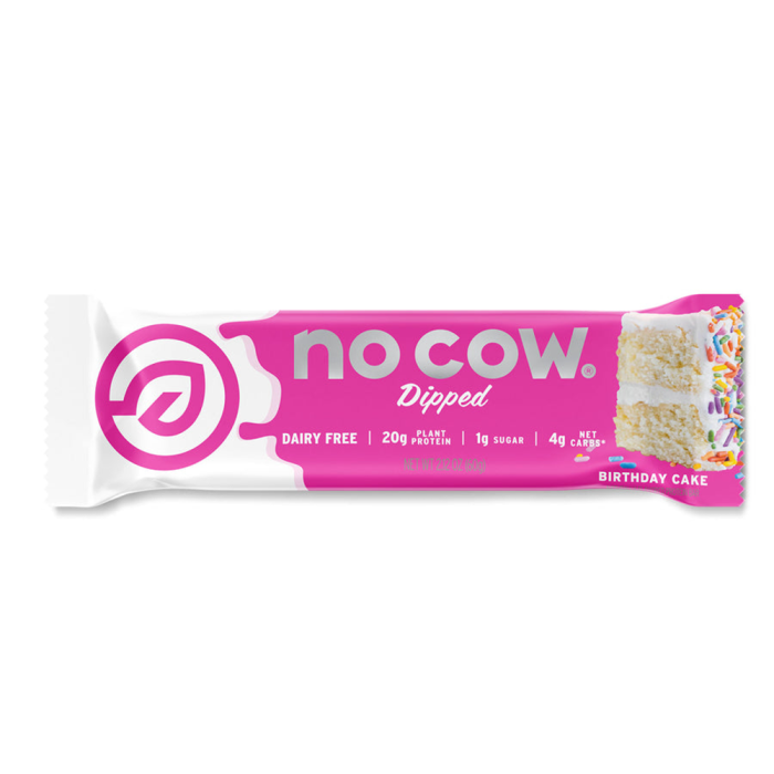 No Cow Dipped Birthday Cake Protein Bar, 2.12oz.