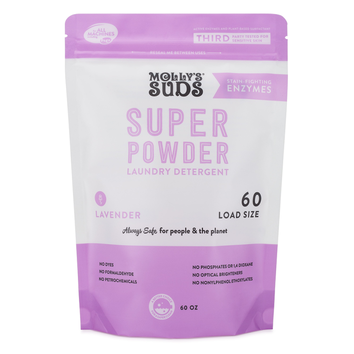 Molly's Suds Lavender Super Powder Laundry Detergent with Enzymes, 60 Loads