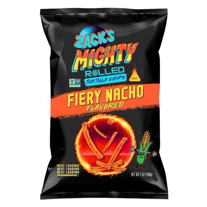 Zack's Mighty Fiery Nacho Rolled Tortilla Chips, 7oz.