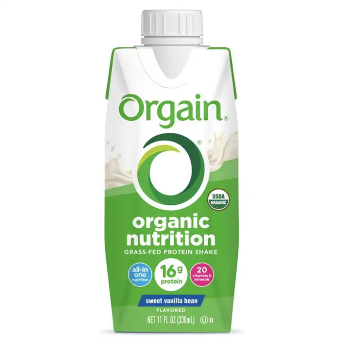 Orgain Organic Nutrition Nutritional Shake Sweet Vanilla Bean, 11oz.