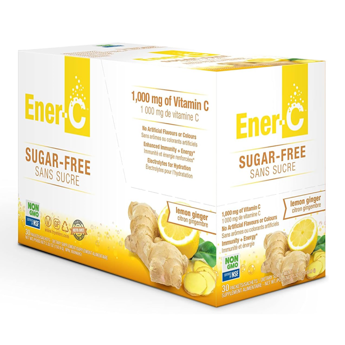 Ener-C Sugar Free Lemon Ginger Multivitamin Drink Mix, 30 Packets