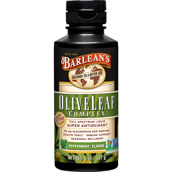 Barlean's Olive Leaf Complex Peppermint, 8 oz.