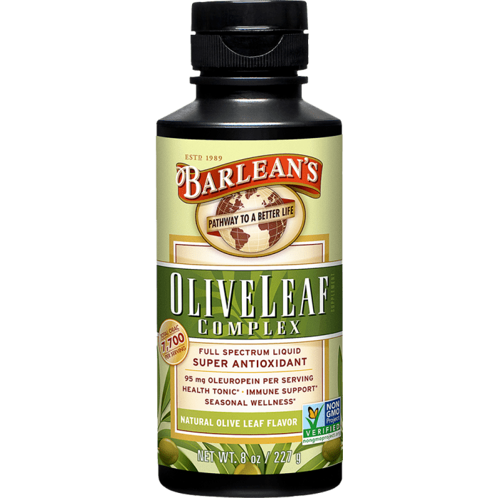 Barlean's Olive Leaf Complex Natural Olive Leaf, 8 oz.