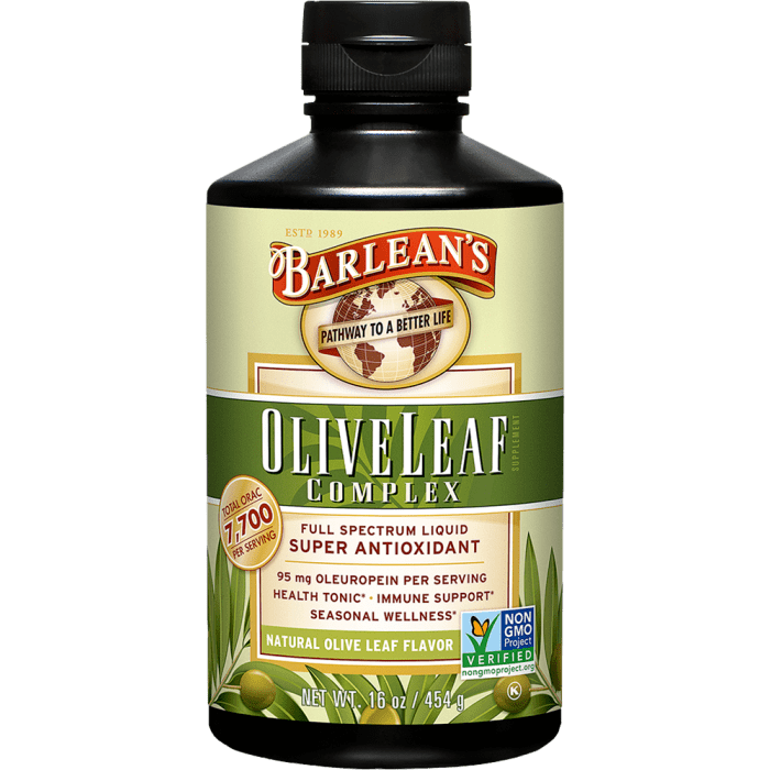 Barlean's Olive Leaf Complex Natural Olive Leaf, 16 oz.