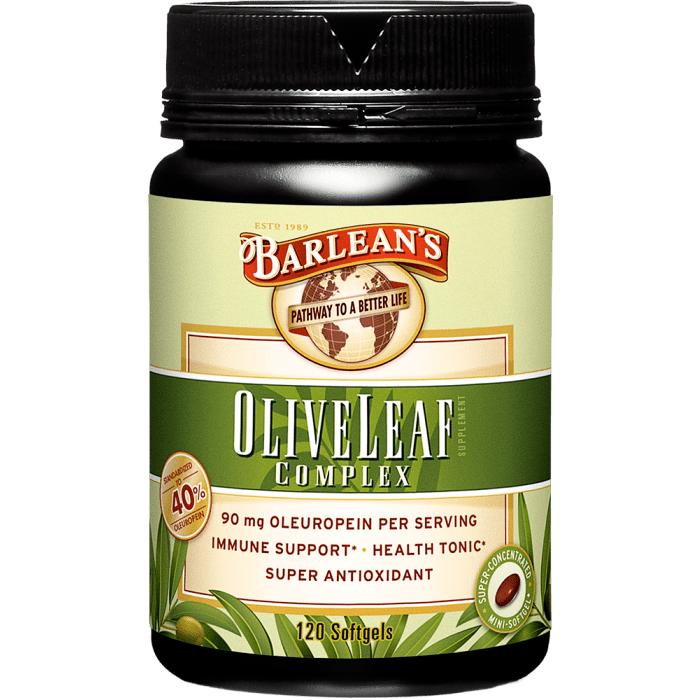 Barlean's Olive Leaf Complex, 120 Softgels